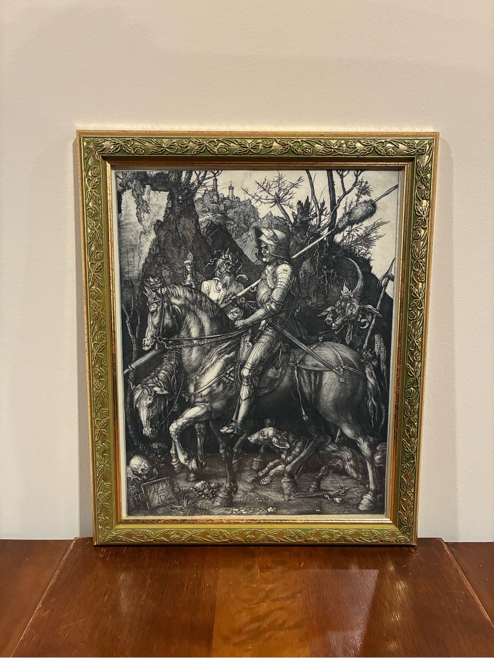 Albrecht Durer Knight Death & Devil 13x16 Ornate Gold Frame Gallery Wall Art